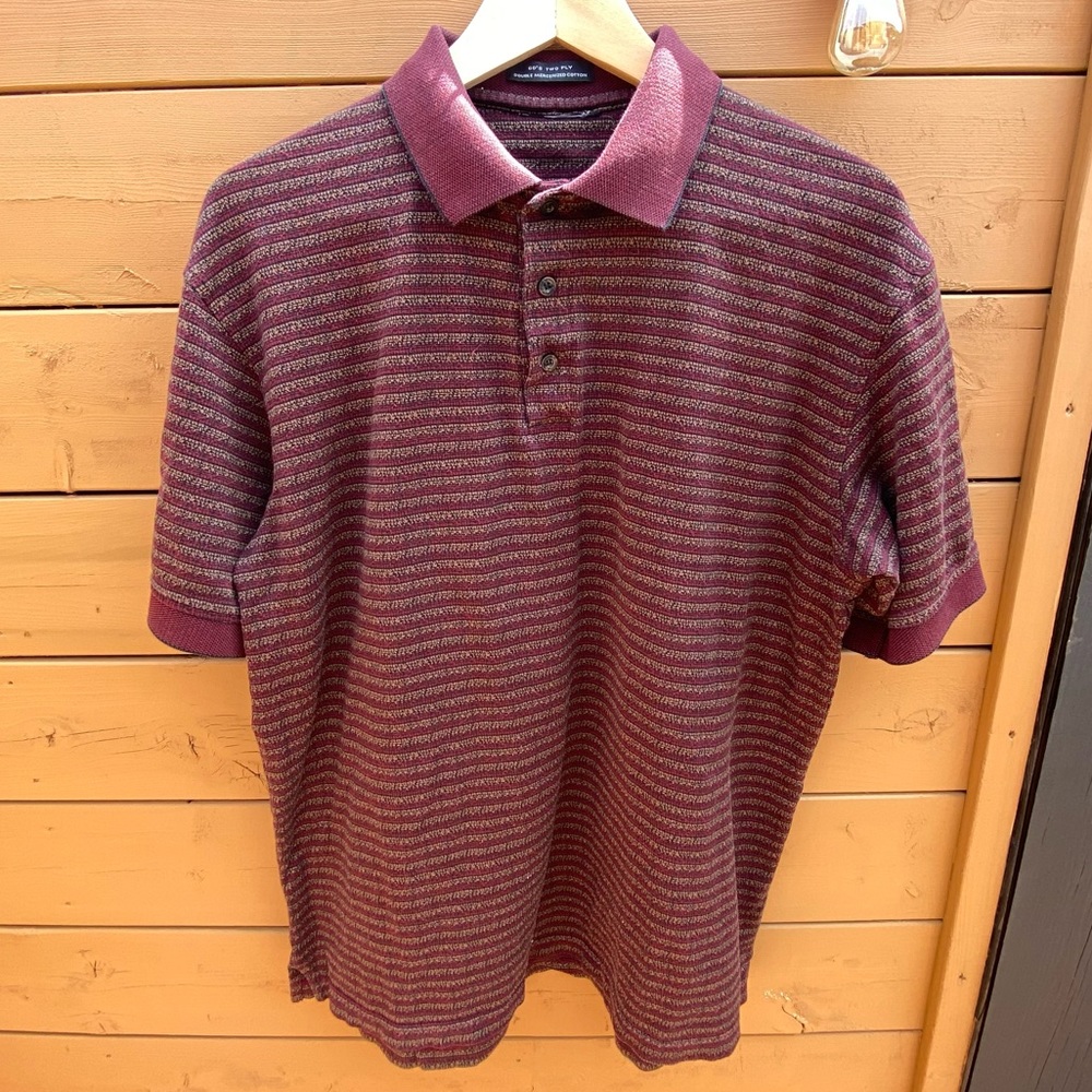 60s Two Ply Mercerized Cotton Vintage Golf Polo US L
